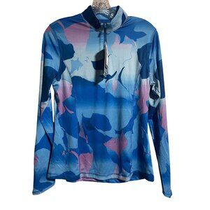 Callaway Womens Weather Series UPF 50 Long Sleeve Blue Sea Star Pullover Small